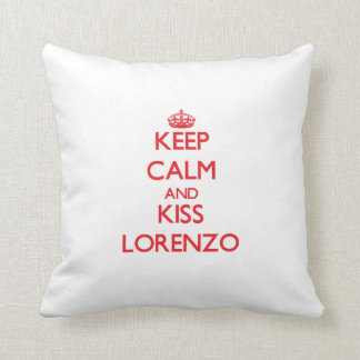 Keep Calm and Kiss Lorenzo Throw Pillow