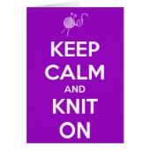 Keep Calm and Knit On Fuschia (Front)