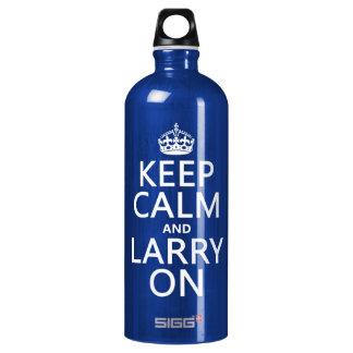 Keep Calm and Larry On (any color) Aluminum Water Bottle