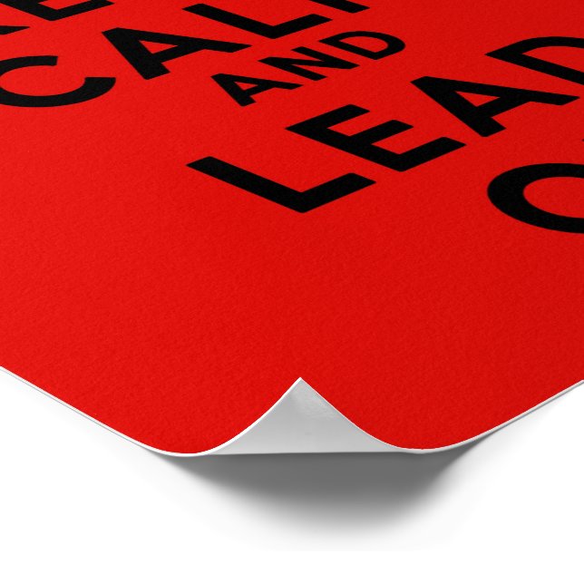 Keep Calm and Lead On Poster (Corner)