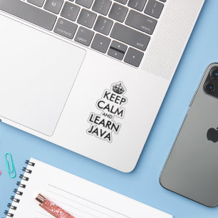 Keep calm and learn Java funny laptop vinyl Sticker
