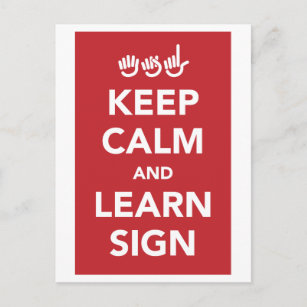 Keep calm and learn sign. postcard. postcard