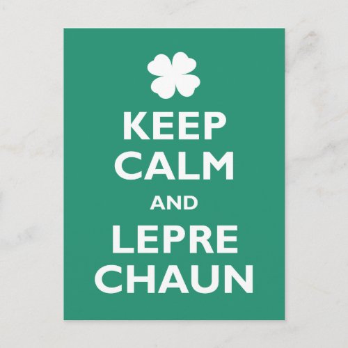 Keep Calm and Leprechaun Postcard