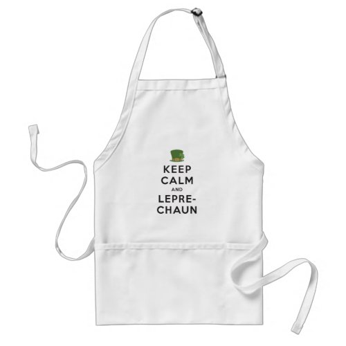 Keep Calm and Leprechaun St Paddys Day Adult Apron
