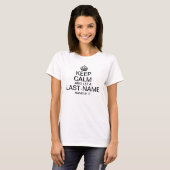 Keep Calm and Let a "last name" handle it custom T-Shirt (Front Full)