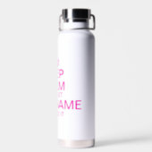 Keep Calm and Let "add name" handle it personalize Water Bottle (Back)