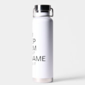 Keep Calm and Let "add name" handle it personalize Water Bottle (Back)