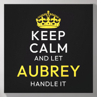 Keep Calm And Let Aub Handle It Funny Name Canvas Photo Tile