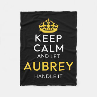 Keep Calm And Let Aub Handle It Funny Name Fleece Blanket