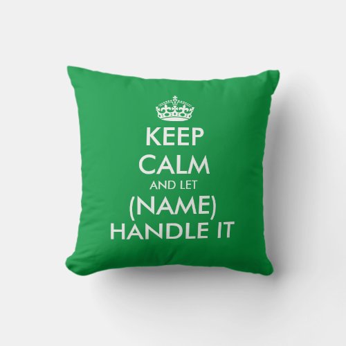 Keep calm and let blank handle it cotton zipper throw pillow
