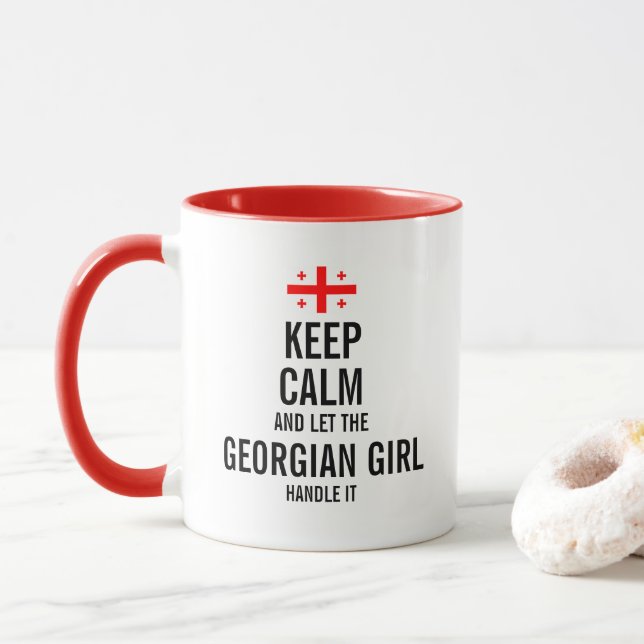 Keep calm and let the Georgian Girl handle it Mug (With Donut)