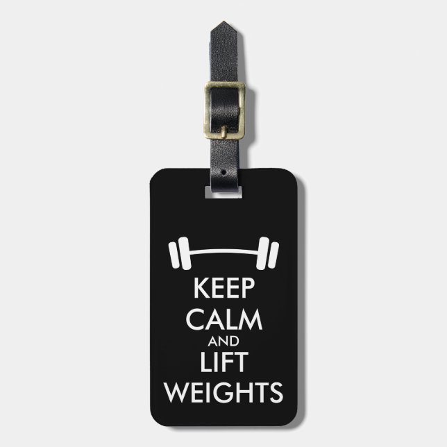 Keep calm and lift weights travel luggage tag (Front Vertical)