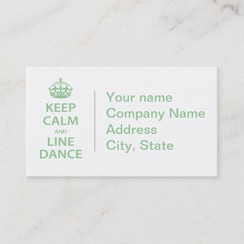 Keep Calm and Line Dance Business Card