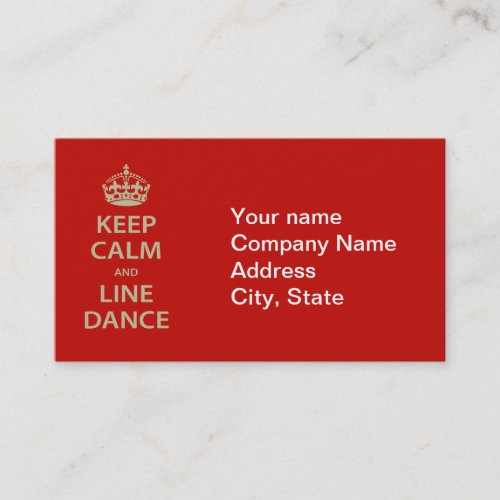 Keep Calm and Line Dance Business Card