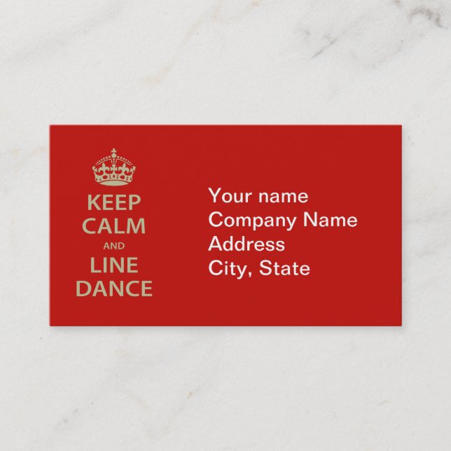 Keep Calm and Line Dance Business Card (Front)
