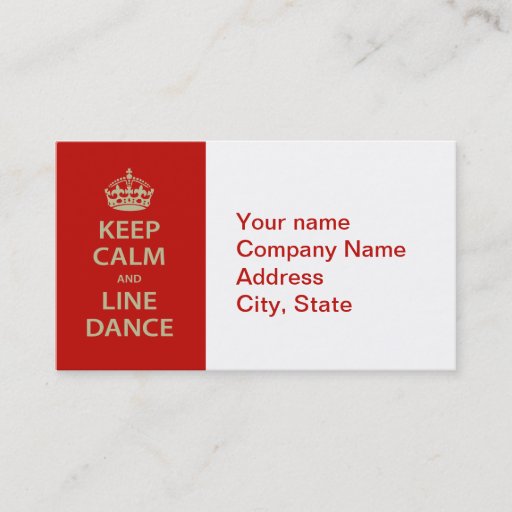 Customizable Keep Calm and Line Dance Business Card Template
