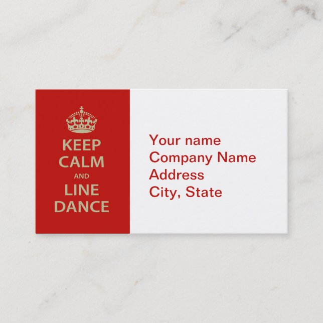 Keep Calm and Line Dance Business Card (Front)