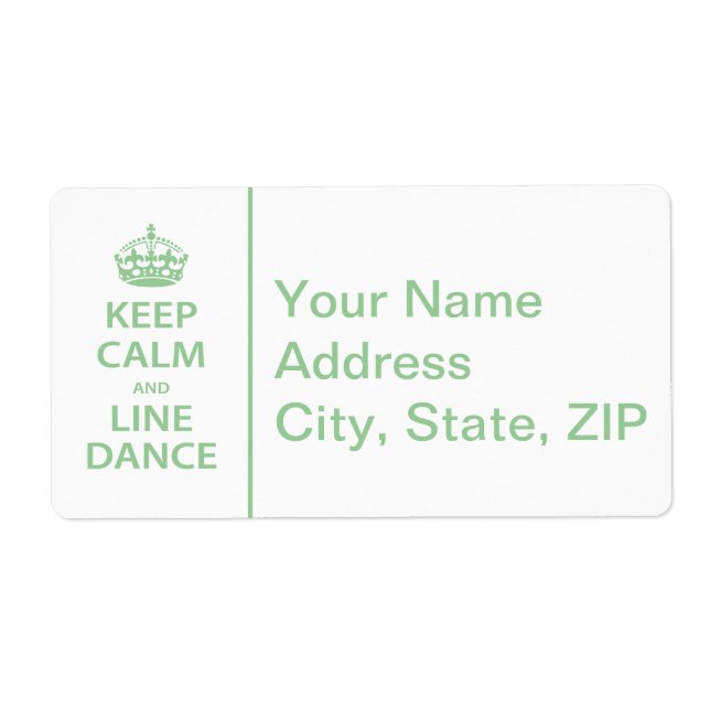 Keep Calm and Line Dance Label (Front)