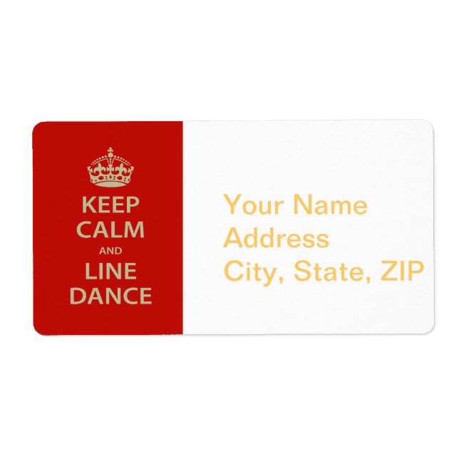 Keep Calm and Line Dance Label (Front)