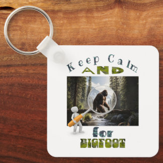 Keep Calm and Look for Bigfoot best bigfoot Keychain