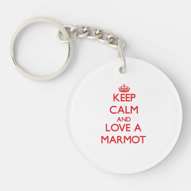 Keep calm and Love a Marmot Keychain (Front)