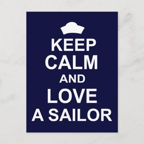Keep Calm and Love a Sailor Postcard