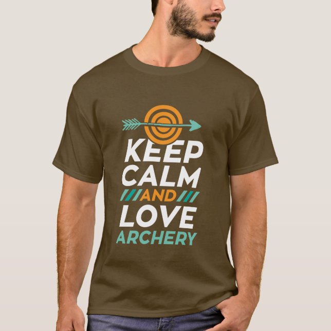 Keep Calm And Love Archery Sports T-shirt (Front)