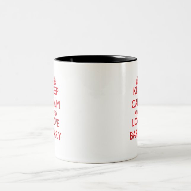 Keep calm and love Barry Two-Tone Coffee Mug (Center)