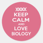 Keep Calm And Love Biology Classic Round Sticker at Zazzle