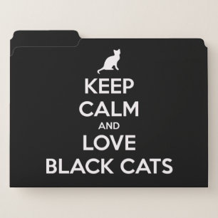 Keep calm and love black cats file folder