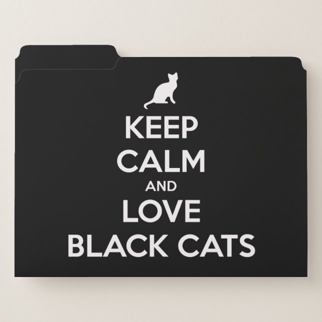 Keep calm and love black cats file folder (Front Left)
