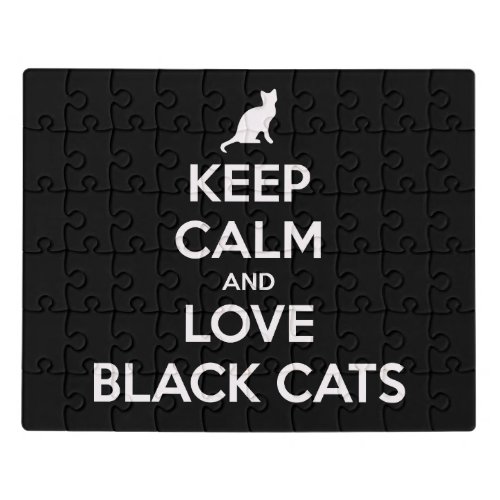 Keep calm and love black cats jigsaw puzzle