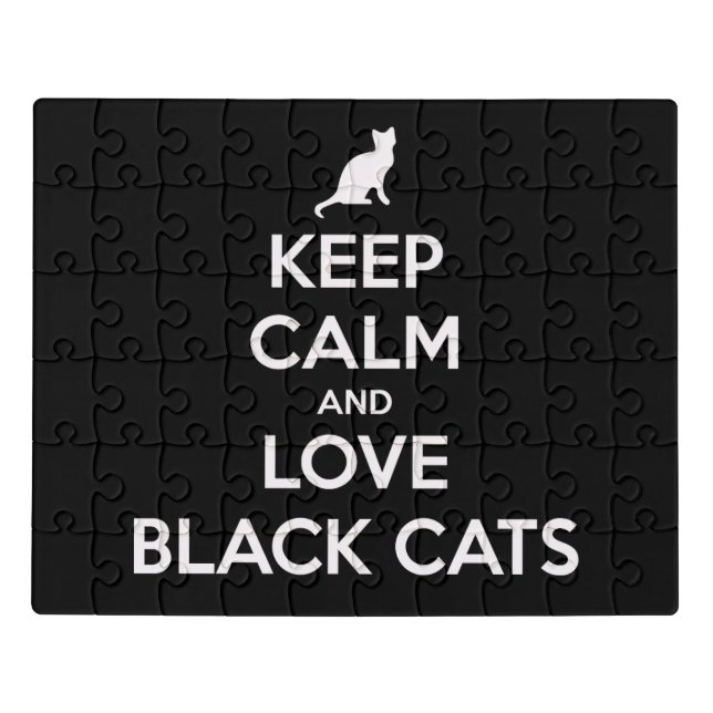 Keep calm and love black cats jigsaw puzzle (Puzzle Horizontal)
