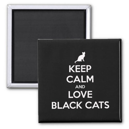 Keep calm and love black cats magnet