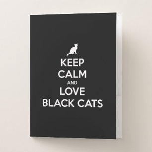 Keep calm and love black cats pocket folder
