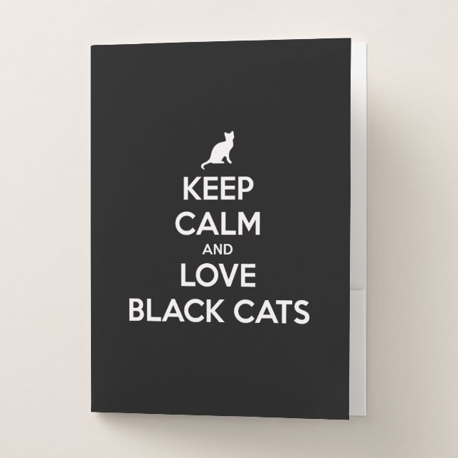 Keep calm and love black cats pocket folder (Front)