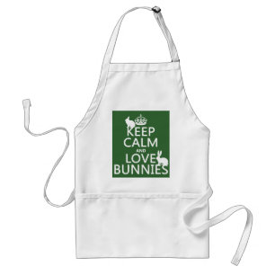 Keep Calm and Love Bunnies - all colors Adult Apron