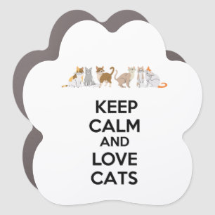 Keep Calm and Love Cats Car Magnet