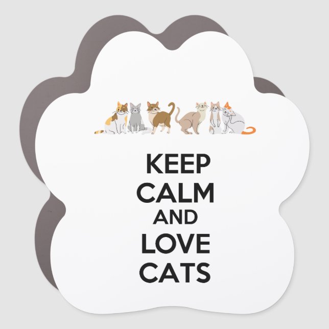 Keep Calm and Love Cats Car Magnet (Front)