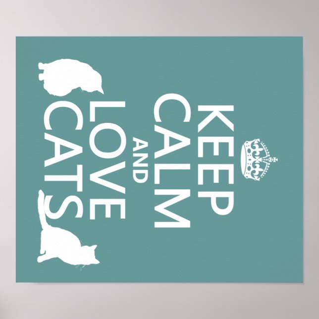 Keep Calm and Love Cats Poster (Front)