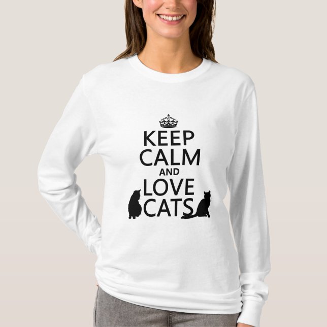 Keep Calm and Love Cats T-Shirt (Front)