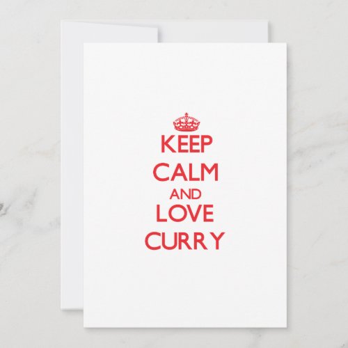 Keep calm and love Curry Custom Announcement