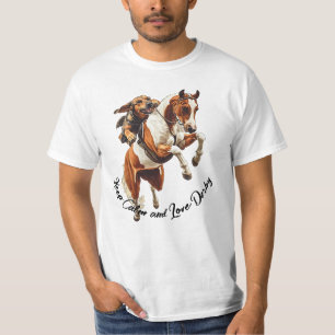 Keep Calm and Love Derby. Stylized horses and ride T-Shirt