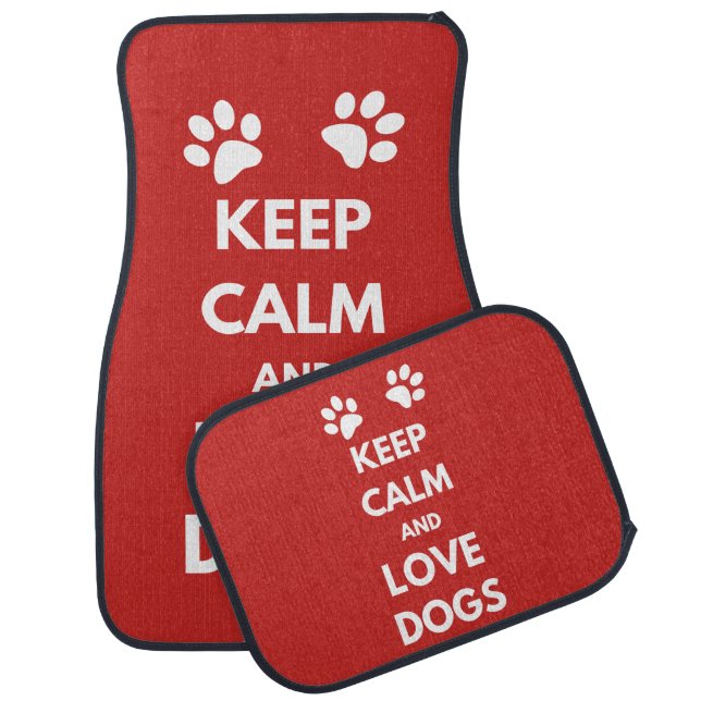 Keep calm and love dogs car floor mat (Set)