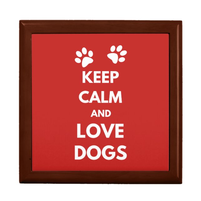 Keep calm and love dogs gift box (Front)
