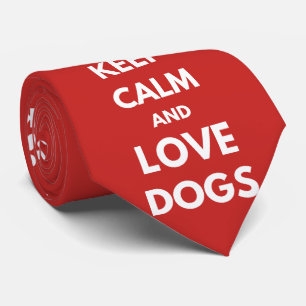Keep calm and love dogs neck tie