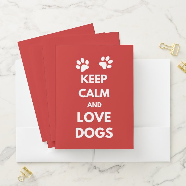 Keep calm and love dogs pocket folder (In Situ)