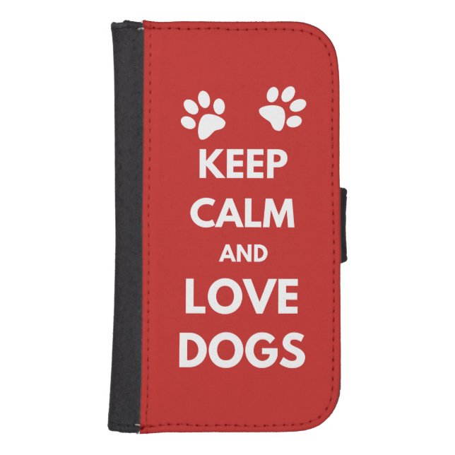 Keep calm and love dogs samsung galaxy wallet case (Front)
