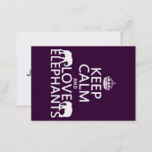 Keep Calm and Love Elephants (any color) Business Card (Front/Back)