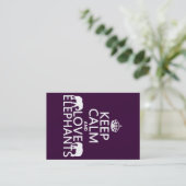 Keep Calm and Love Elephants (any color) Business Card (Standing Front)
